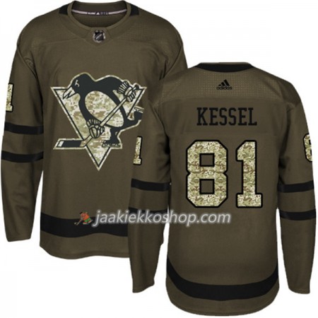 Miehille NHL Pittsburgh Penguins Pelipaita Phil Kessel 81 Adidas 2017-2018 Camo Vihreä Authentic